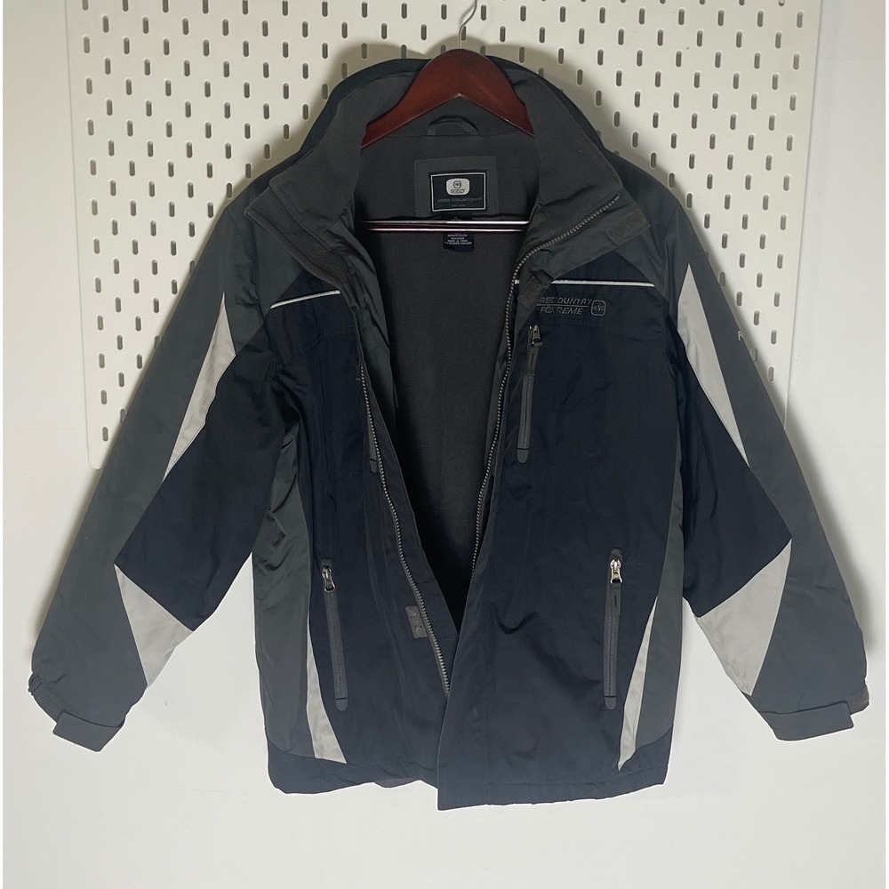 Free Country Boys FC Extreme Tech Winter Jacket Black Grey XL 14/16 Fleece Lined